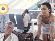 DADDY4K. Guy works on laptop while girlfriend copulates with daddy 2/16