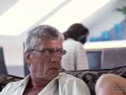 DADDY4K. Guy works on laptop while girlfriend copulates with daddy 4/16