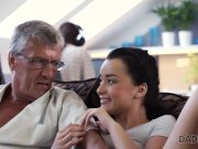 DADDY4K. Guy works on laptop while girlfriend copulates with daddy 7/16