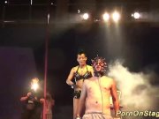 tattoed babe in a public bdasm sex show 3/16