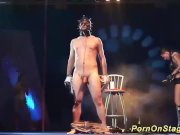 tattoed babe in a public bdasm sex show 4/16