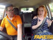 Fake Driving School Voluptuous redhead fucks in car 4/16