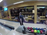 HUNT4K. Money helped hunter score successful strike in bowling bar 14/16