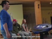 HUNT4K. Money helped hunter score successful strike in bowling bar 9/16