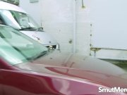 Sexy big tits brunette Valery Summer fucks a guy she met in a parking lot 1/16