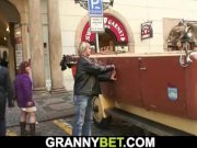 Guy picks up 60 years old granny and drills her hairy pussy 7/16