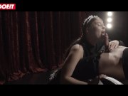 Babe with Big Natural Tits rides cock in maid costume 7/16