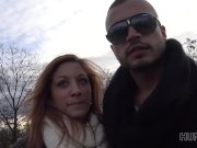 HUNT4K. Man covers redhead's tummy with sperm after sex for money 5/16