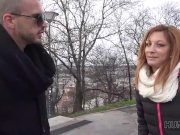 HUNT4K. Man covers redhead's tummy with sperm after sex for money 9/16