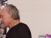 Cute Teen Tiffany Doll and Busty Kerry Louise Fuck Three Old Men 1/16