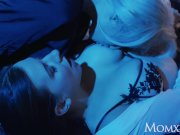 MOM Sexy blonde MILF in lingerie facesitting with young big tits babe 4/16