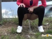 Cute European is WATCHED pissing in public! 10/16