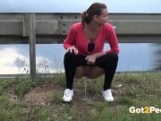 Cute European is WATCHED pissing in public! 9/16