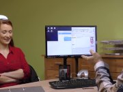 LOAN4K. Loan agent can assist red-haired beauty if she pleases him 7/16