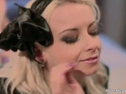 Exotic Blonde In Black Giving A Blowjob 1/16