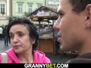 Hairy pussy granny tourist screwed on the floor 4/16