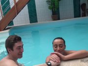 HUNT4K. Cuckold doesn’t know his lovely brunette sells her body 8/16