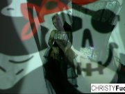 Sexy Christy Mack the Pirate plays with her pussy 5/16