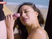 LETSDOEIT - French Babe Fucks A Voyeur On The Beach