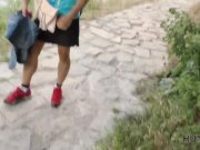 HUNT4K. Cuckold watches how his girlfriend fucks for money in park