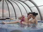 OLD4K. Angie Moon receives a lot of cum in mouth from old lover 4/16