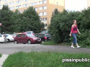 Desperate girls are pissing in front of their neighbours house 11/16