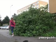 Desperate girls are pissing in front of their neighbours house 16/16