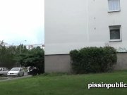 Desperate girls are pissing in front of their neighbours house 4/16