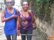 Two hot ebony chicks licking and fingering 2/16