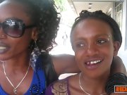 Two hot ebony chicks licking and fingering 4/16