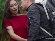 Sexy chick waits for help and a bright orgasm in doggy style 4/16