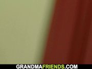 Two dudes film old threesome orgy with mature plumper 8/16