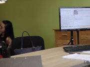 LOAN4K. Long-haired brunette Inga comes to a small loan company 11/16