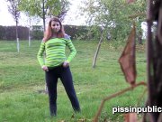 Chicks in need get a relief in nearby park letting us see their pissing 4/16