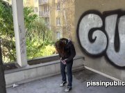 Lovely girls in tight jeans made it still in time to squat down and pee 5/16