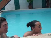 HUNT4K. Cuckold doesn’t know his lovely brunette sells her body 6/16