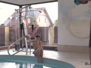 BLACK4K. Brunette Lady Dee gets closer to her black muscled coach 3/16