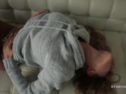 Busty russian babe Kate Rubinovich teasing on the sofa in POV video 2/16