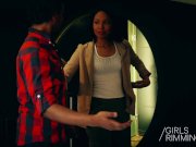 Nasty Threesome Rimming with Blonde and Ebony Beauties 2/16