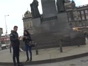 HUNT4K. Busty brunette gets her shaved cunt fucked for cash 1/16