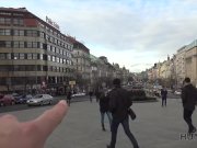 HUNT4K. Busty brunette gets her shaved cunt fucked for cash 4/16