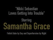 Femdom Samantha Grace Binds & Spanks Slave Nikki Sebastian! 1/16
