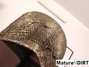 Blonde mature keeps her stockings on for fucking black cock 3/16