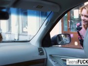 Busty blonde teen Lana See fucks in the kitchen 3/16