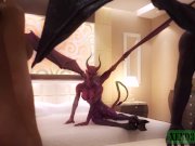 3D Monster Porn. Redhead beauty banged by Evil Demon & his Horny Wife 15/16