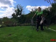 British redhead mature licks her hot girlfriend outside 1/16