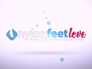 Fishball Suicide in stockings smokes a cigarette and shows her feet 1/16