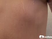 Teasing blonde shows her big boobs outdoors 9/16