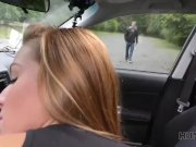 HUNT4K. Cuckold allows blonde girl touch strangers dick for cash 10/16