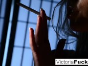 Victoria White shows off her long legs and great ass while smoking 6/16